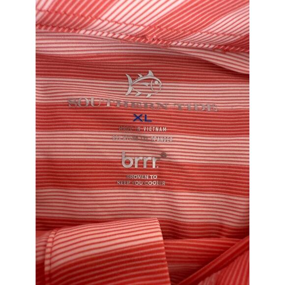 Sothern Tide Sz XL Brrr Striped Performance Active Polo Shirt Short Sleeve - Picture 5 of 9